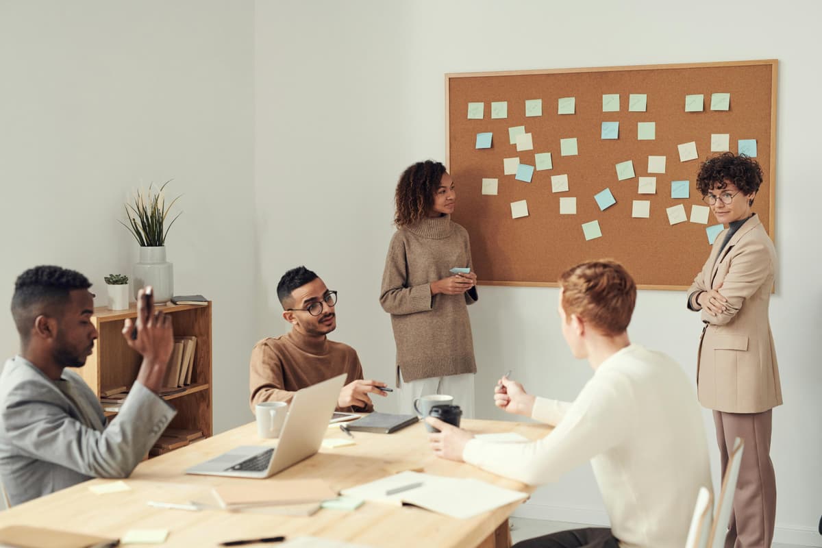 A group of people working together on a security project.