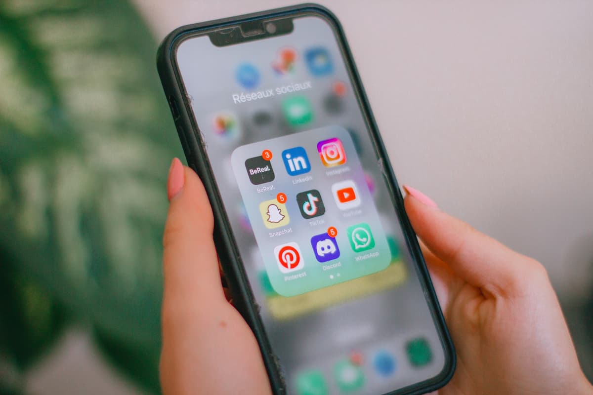 social media apps in a phone